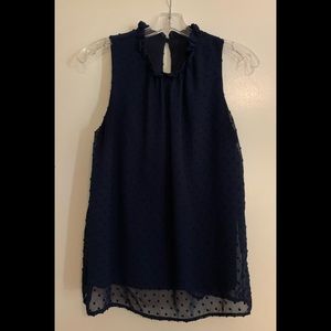 Navy blue high neck tank top
